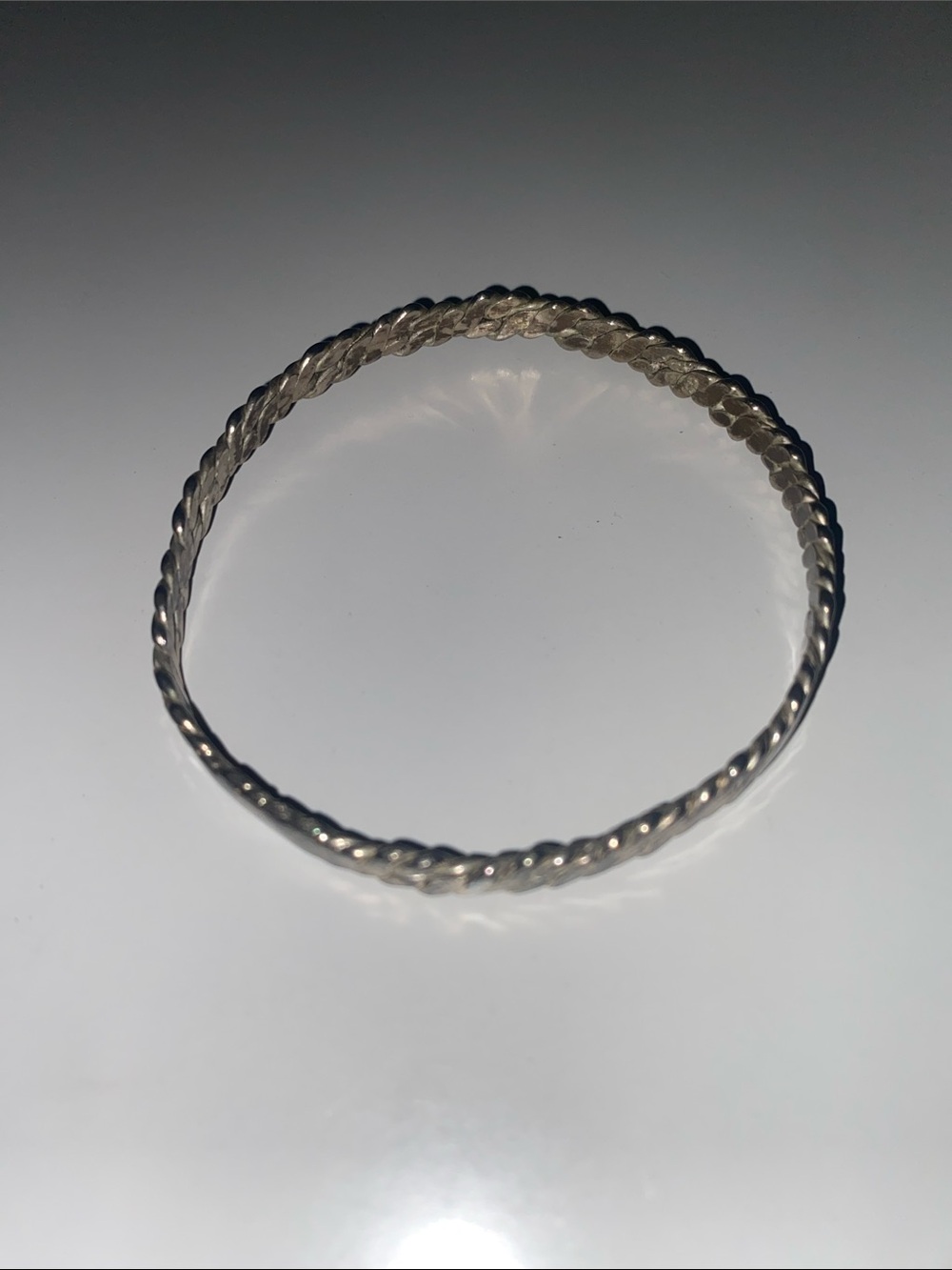 Elegant Twisted Silver Bangle Bracelet - Women Jewelry